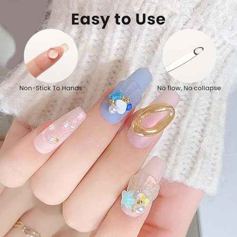 Solid Builder Gel For Nails, Clear, Nail Art for 3D Sculpting Gel Sock Off UV LED with Silicone Mold Salon DIY at Home,16g/0.56oz