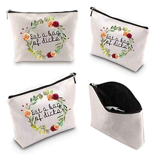 WCGXKO Novelty Cosmetics Bag For Friends Eat A Bag Of Dicks Naughty Adult Humor Gift for Her (Bag of Dicks)