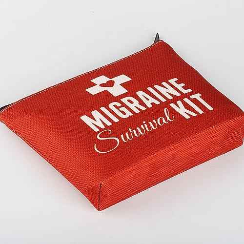 BWWKTOP Migraine Survival Kit Migraine Warriors Gifts Migraine Awareness Bags Migraine Fighter Gifts Migraine Pouch For Meds (Migraine KIT)