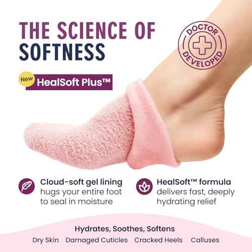 Dr. Frederick¡¯s Original Moisturizing Gel Socks for Men & Women ? Dry Feet & Cracked Heel Treatment ? Full Foot Gel Lining with Mango Butter, Shea Butter, Jojoba & Coconut Oil ? Plush Pink