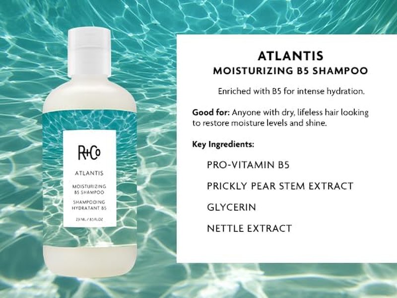 R+Co Atlantis B5 Shampoo & Conditioner Set - Deep Hydration for Dry, Damaged Hair | Vegan & Sulfate-Free, 8.5oz 2PK