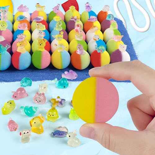Bath Bombs for Kids with Toys Inside - 40 Pack Surprise Organic Natural Bath Bombs (Dino/Unicorn/Marine) Toddler Toys for Boys & Girls, Children's Birthday Christmas Gifts Set