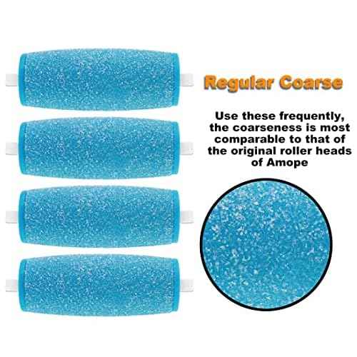 11 Pack Include 7 Extra Coarse & 4 Regular Coarse Replacement Roller Refill Heads Compatible with Amope Pedi Electronic Foot File