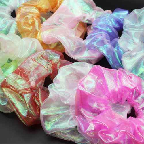 40 Pcs LED Scrunchies, Light up Hair Scrunchies, Glow in the Dark Hair Ties with 3 Light Modes, Neon Hair Accessories for Women Girls, Glow Hair Bands Rave Glow Party Supplies