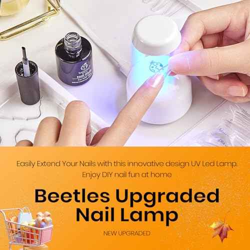 Beetles Mini Uv Light for Gel Nails Flash Curing Innovative with Smart Sensor for Easy and Fast Extension System, Portable Manicure Uv Led Light for Gel Nail Polish Diy