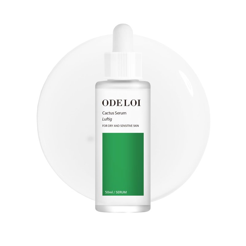 ODELOI Cactus 76% Serum Luftig 1.69 fl.oz / 50ml, Water Based Hydration with Opuntia Extract, Hyaluronic Acid & Allantoin, For Dry and Sensitive Skin Types, Korean Skincare