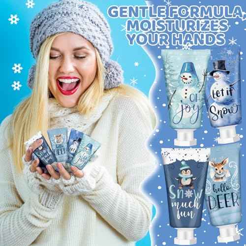 Winter Hand Cream Christmas Hand Cream Gifts Hand Lotion Bulk Gift Set Moisturizing Cracked Hand Care Lotion 1.1 Fl oz Travel Size Dry Skin Xmas Stocking Stuffers Men Women Kids Coworkers (36)