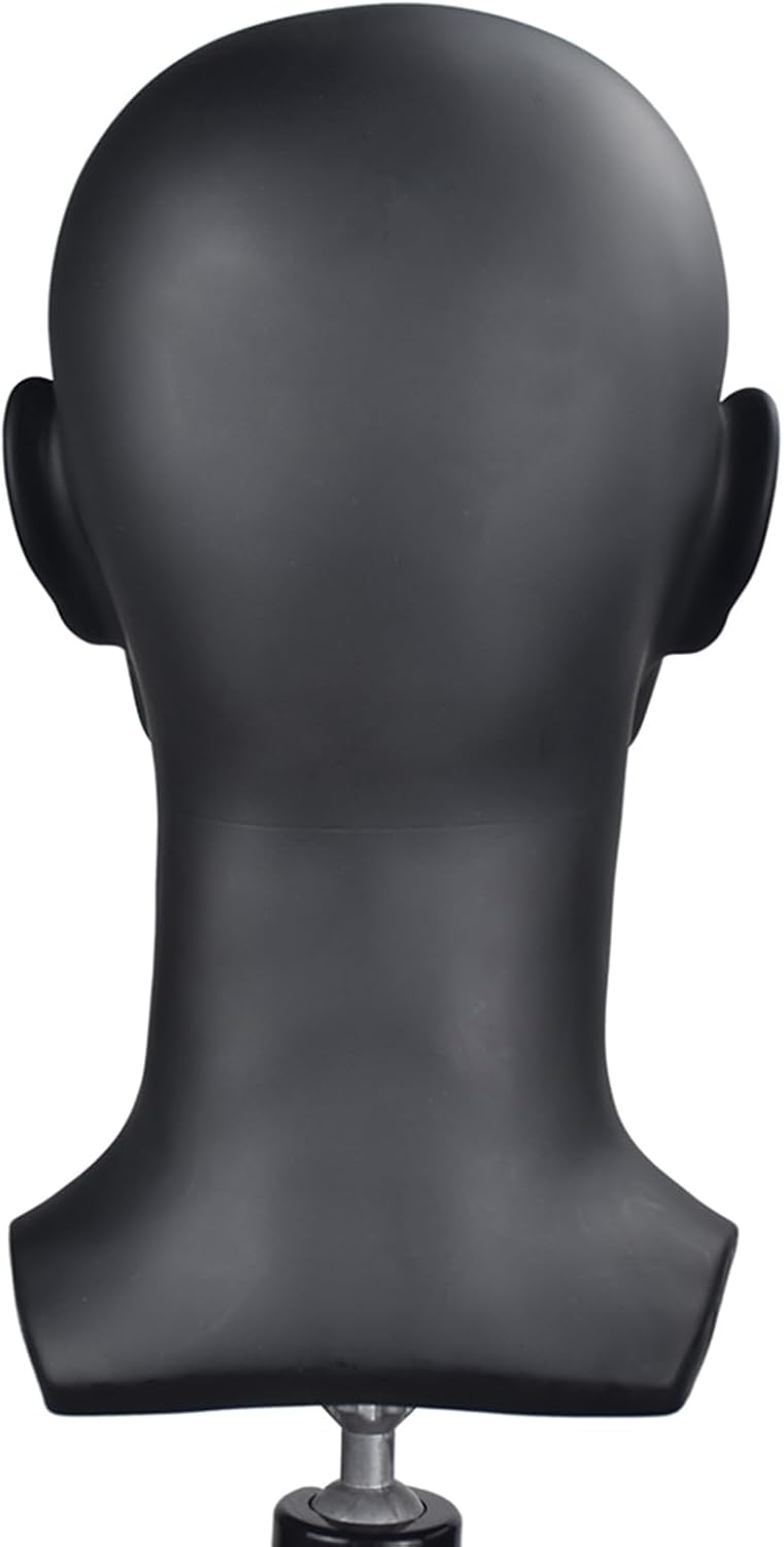 Professional PVC Male Mannequin Head - Display for Headphones, Wigs, Hats & Glasses | Ideal Training Model (L30YH)