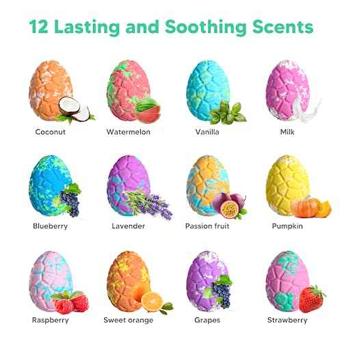 Bath Bombs for Kids with Surprise Inside, 12 Pack Kids Bath Bombs with Jungle Animal Toys for Boys Girls, Safe Handmade Fizzy Balls Dino Egg Bubble Safari Bath Bomb Gift Set for Easter Birthday