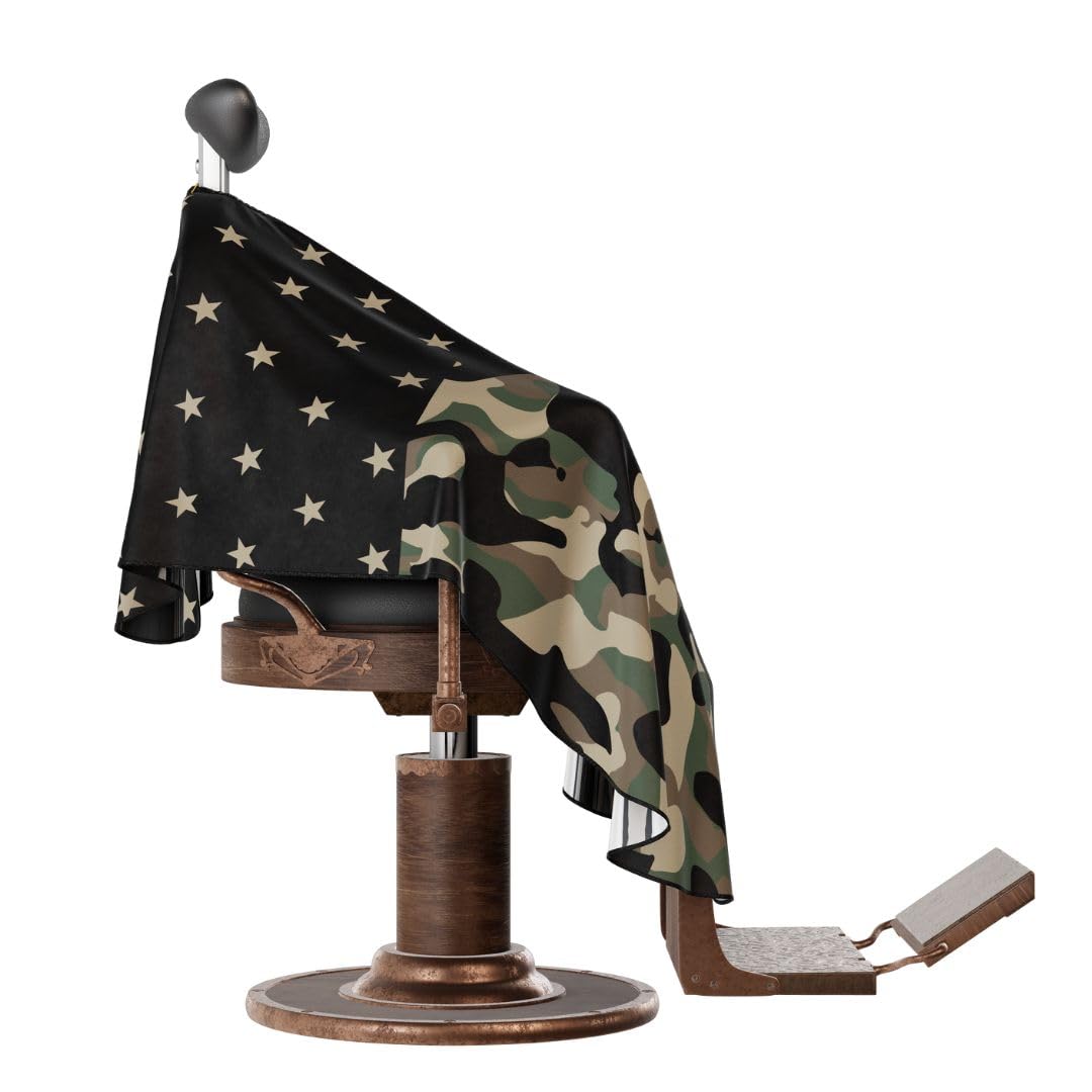 Professional Barber Cape - Hair Cutting Cape with Adjustable Neck Closure, Salon Quality Styling Cape for Hairdressers and Barbers - Army