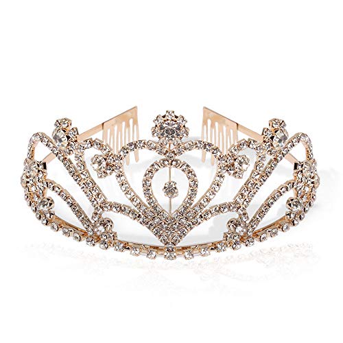 Pack of 2 Rhinestone Tiara Crown Exquisite Headband Comb Pin Wedding Christmas Bridal Party Birthday Tiaras