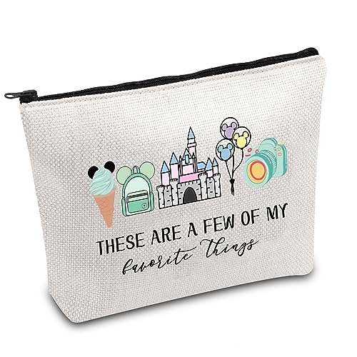Vacation Trip Gift Fairytale Fans Cosmetic Bag Mouse Family Trip Snacks Makeup Bag Magic Kingd*m Gift Mouse Ice Cream Zipper Pouch (F-things Mouse)