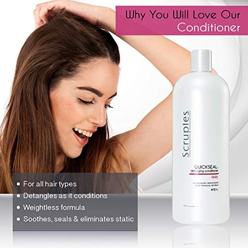 Scruples Quickseal Detangling Conditioner - Hair Smoothing & Frizz Control Treatment - Conditions & Detangles All Hair Types (33.8 oz)