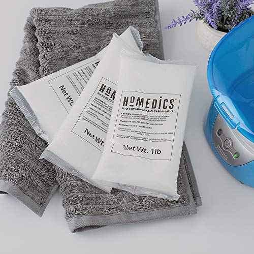 HoMedics ParaSpa Paraffin Wax Refill | Two 1-Pound Packages - 100% Pure Paraffin Wax | 16 Oz (Pack of 2)| Unscented, No Dyes | Moisturize & Soften Sensitive Skin