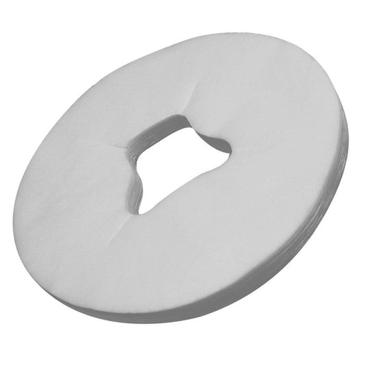 100Pcs Disposable Face Cradle Covers White Breathing Non-Woven Massage Face Headrest Covers Sheet for Massage Tables and Massage Chairs for Beauty Salon Spa or Home Use