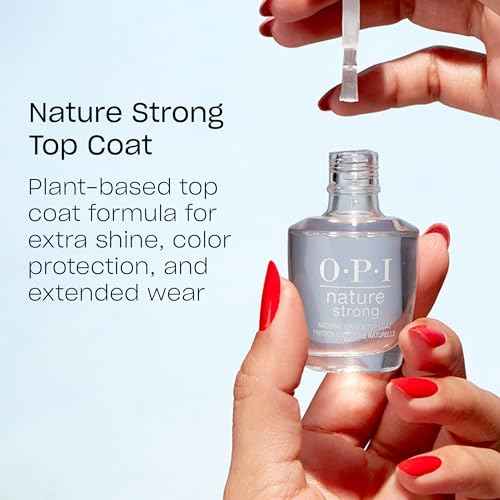 OPI Nature Strong Natural Origin 3-Step System | Botanical Base Coat, Top Coat, and Various Nail Polish Colors | High Shine + Color Protection | Eco-Friendly, Plant Based, Vegan, & Cruelty Free