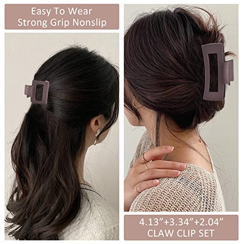 12 Pack Hair Claw Clips include 4.1 inch Large Clip and 2 inch Small Clip for Thick Thin Hair, Strong Hold jaw clip Big Non-slip Matte Hair Clips for Women,Neutral Colors¡¦