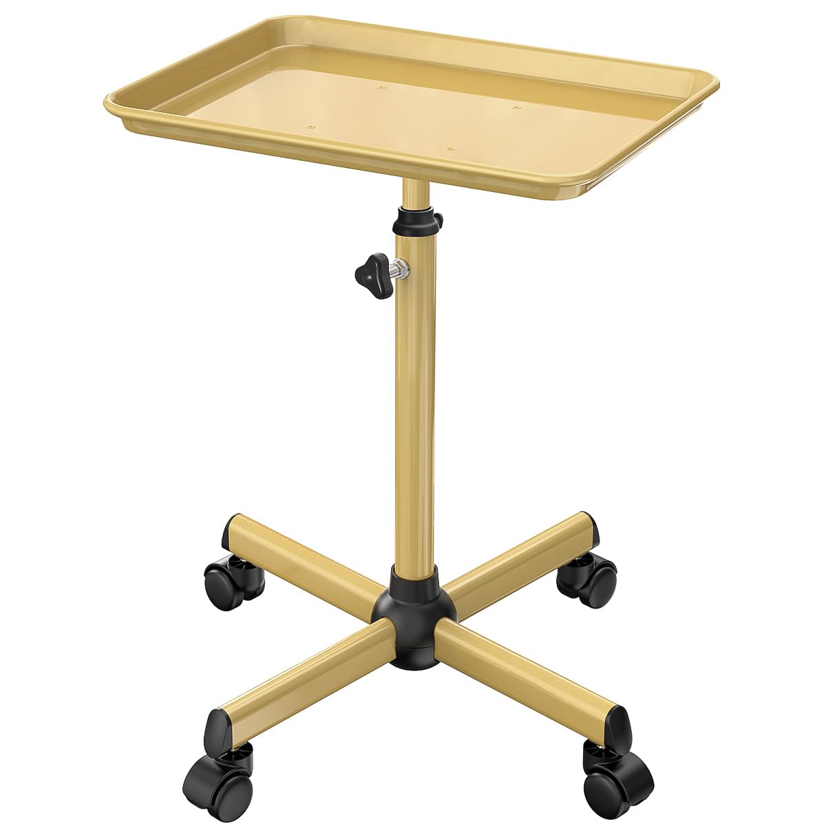 Salon Tray Cart Tattoo Tray Rolling Cart, Service Rolling Tray, Height Adjustable Styling Tray, Storage Tray Trolley for Beauty Salon Clinic Spa (Black)