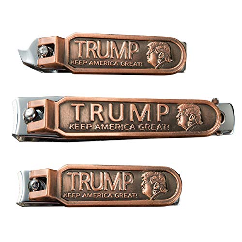 Donald Trump 2024 Keep America Great Nail Clipper Set: Finger, Toe & Oblique Nail Clippers in Silver Stainless Steel