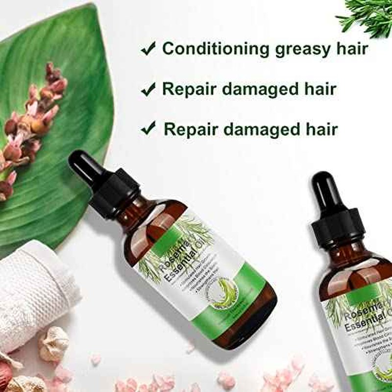 Rosemary Oil for Hair Growth, Natural Essential Oil with Aromatic Experience, Organic Pure Rosemary Essential Oil for Beard Growth, Eyelash Care, Nourishes the Scalp, Skin Care - 2.02 Fl Oz