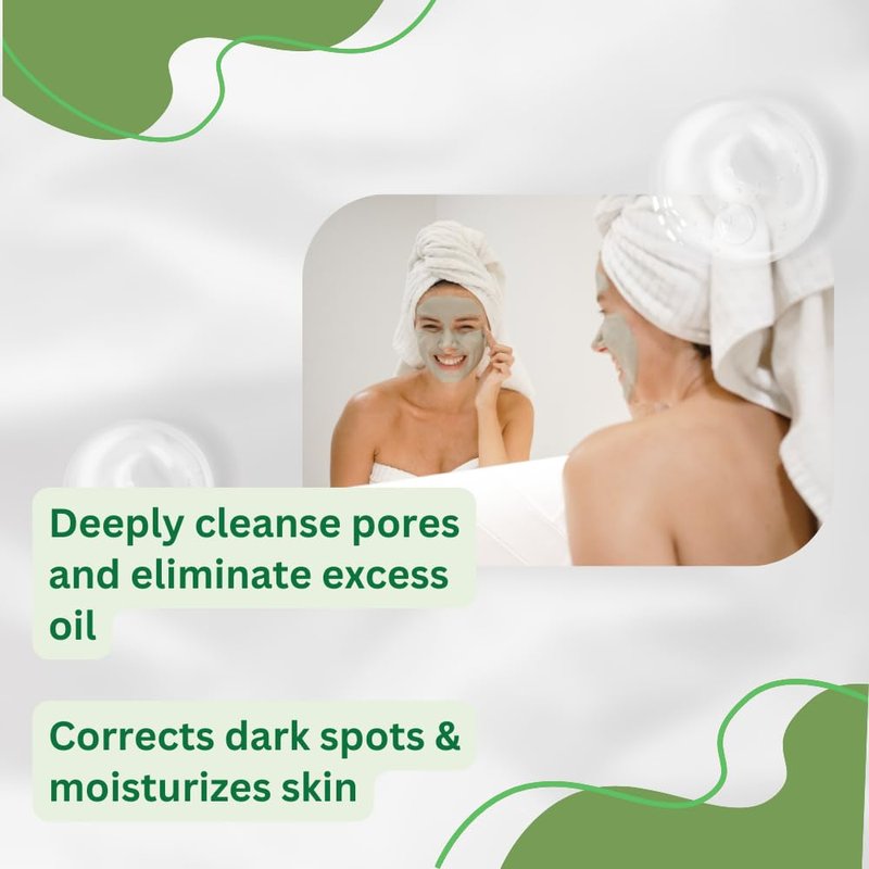 Aloe Vera Clay Mask for Face - Moisturizing Deep Pore Cleanser with Vitamin C | Eczema, Oily & Dry Skin Care