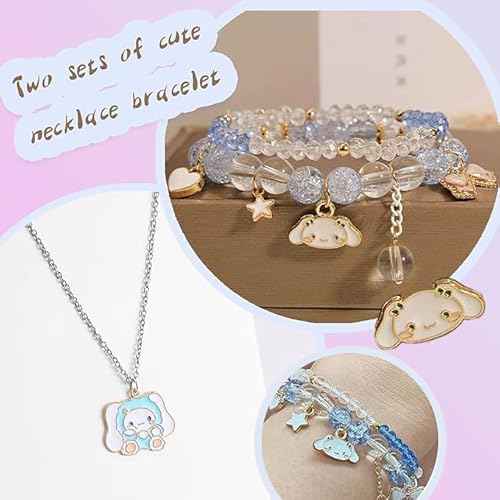 Kawaii Accessories Gift Set Include Cute Headband, Hair Band, Hair Ties,Hair Clips, Purse Stickers Necklace Bracelet (Blue)
