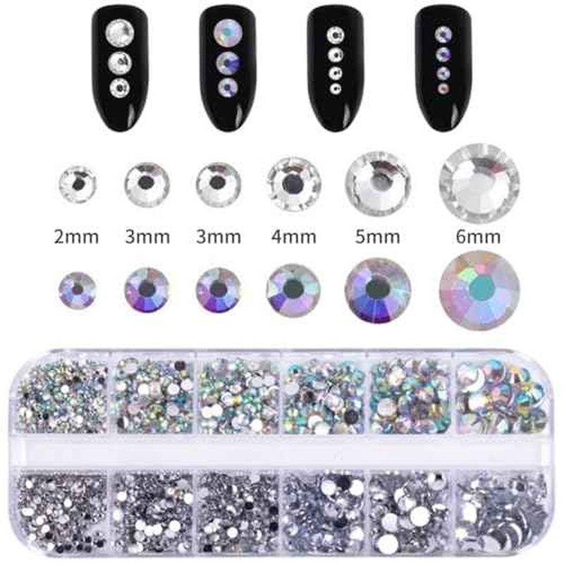 3000PCS Rhinestones with Rhinestone Picker Tool and Tweezer, Wax Pencil for Rhinestones, Gem Picker Pen Diamond Jewel Applicator, Rhinestone Tools for Bedazzling DIY Nail Art