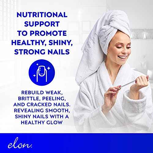 Elon Matrix Plus 3000 Biotin Vitamins for Nail Strengthening and Growth (120 Day Supply) - Healthy & Strong Nails - Biotin Supplement - Extended Release