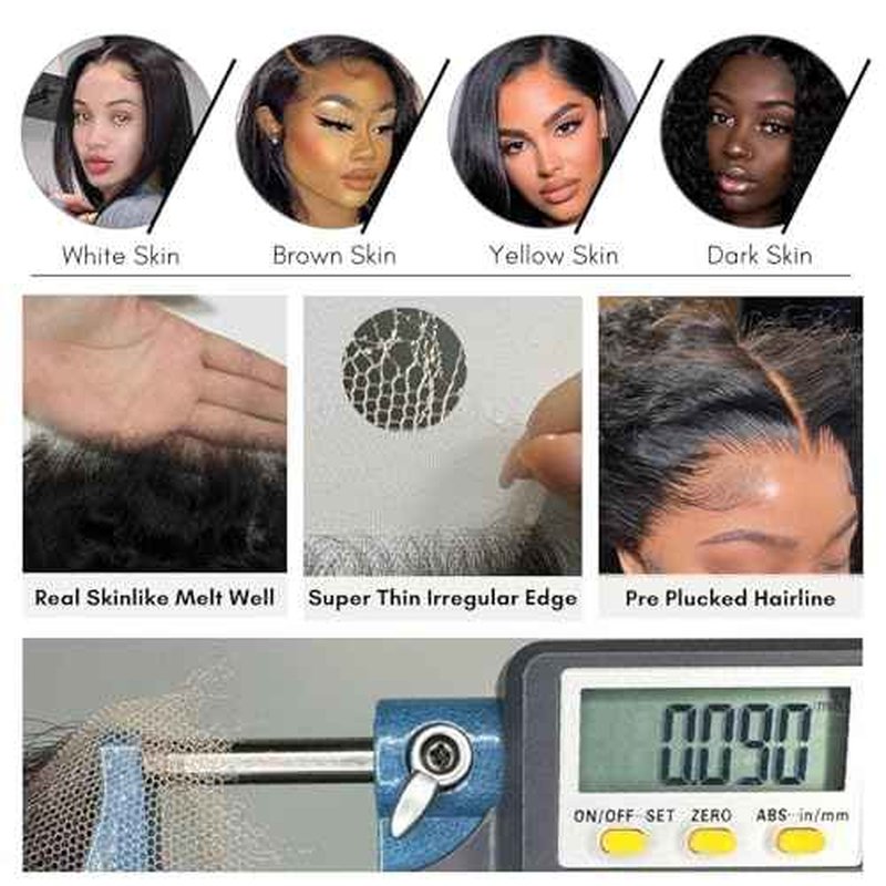 13x4 SKINLIKE Real HD Lace Frontal Only Water Wave Human Hair 20 IN, 12A Virgin 0.09mm Ultra-thin Invisible Swiss HD Lace Wet n Wavy Curly Ear to Ear Frontal Closure 13X4 Pre Plucked Single Knot