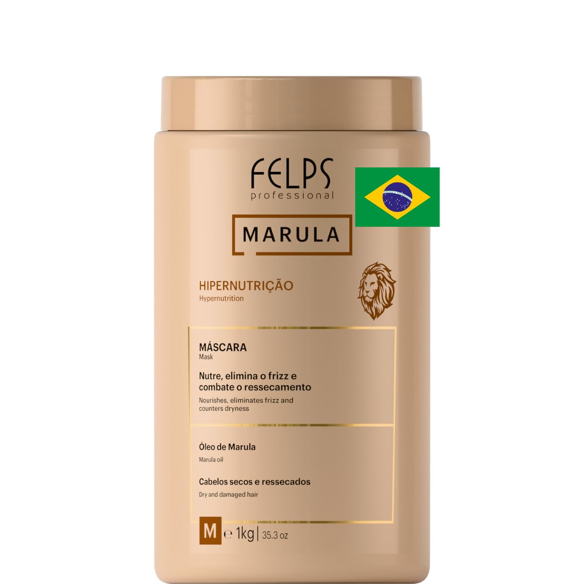 Felps Professional Deep Conditioning Hair Mask for Damaged and Dry Hair Treatment with Marula oil for Frizz, Humidity shield (35.3oz)