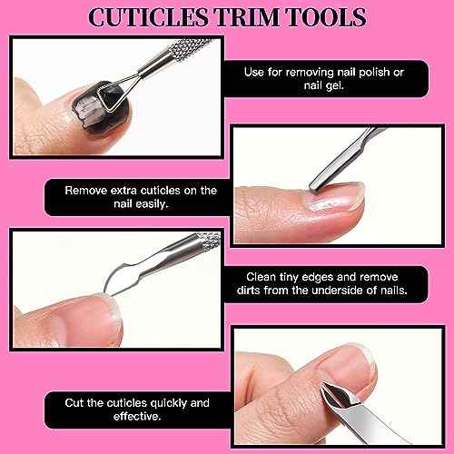 FANDAMEI Nail Care Kit, Nail Files 100/180, Nail Buffer Block, Cuticle Nippers, Cuticle Trimmer, Cuticle Pusher, Nail Tools, Nail Kit, Pedicure & Manicure Tools, Nail Prep Kit, Manicure Kit for Women