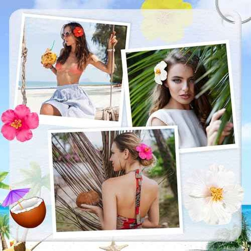 10 Pcs Hawaiian Flower Hair Clips for Women, 3.75¡± and 2.75¡± Plumeria Hair Clips Artificial Flower Hair Accessories for Vacation Beach Seaside