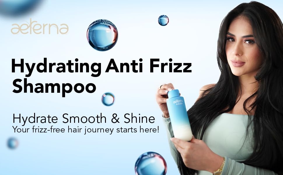 Aeterna AQUA Shampoo & Conditioner Set - Hydrating Anti-Frizz Hair Care with Almond & Aloe Vera | For All Hair Types