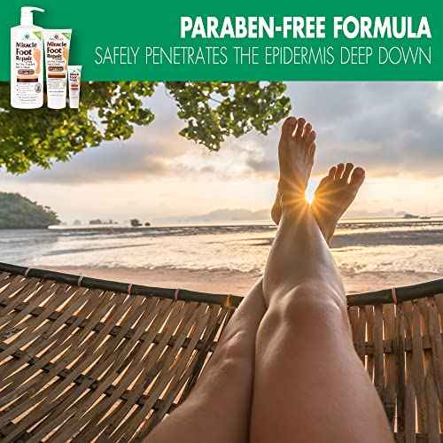 Miracle Foot Repair Cream, 8 oz + 1 oz Miracle Hand Repair, Healing Aloe Vera Lotions for Dry, Cracked Hands and Feet (8 oz Foot Cream + 1 oz Hand Cream)