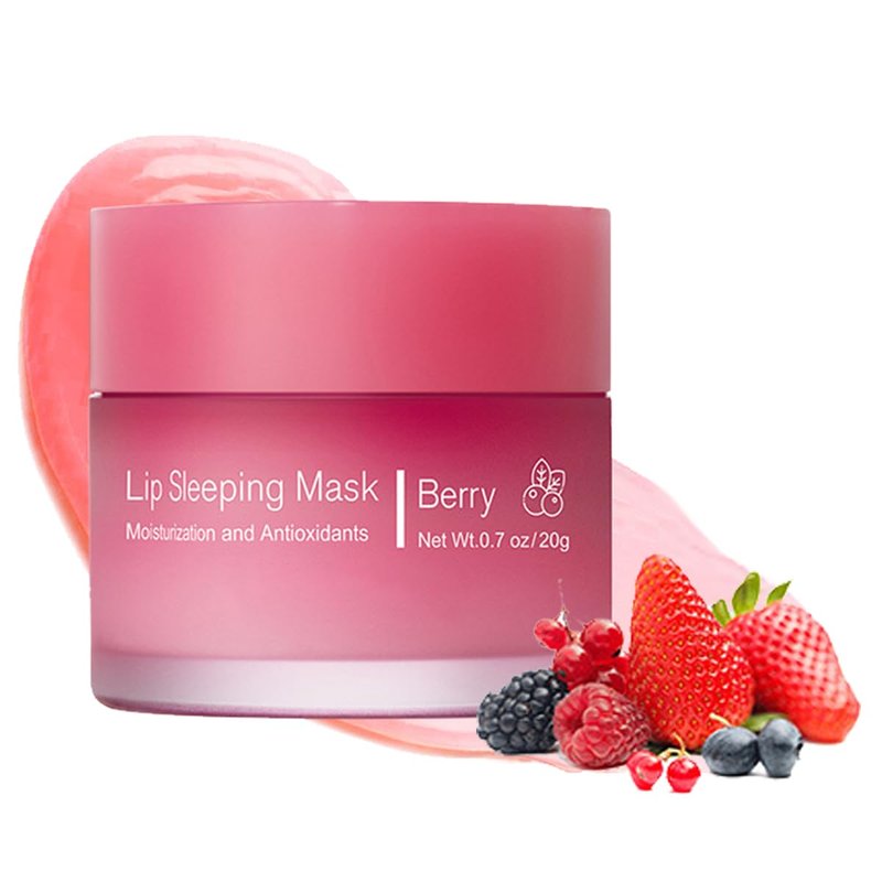 Moisturizing Lip Sleeping Mask - Long-Lasting Hydration for Chapped Lips | Berry Flavor