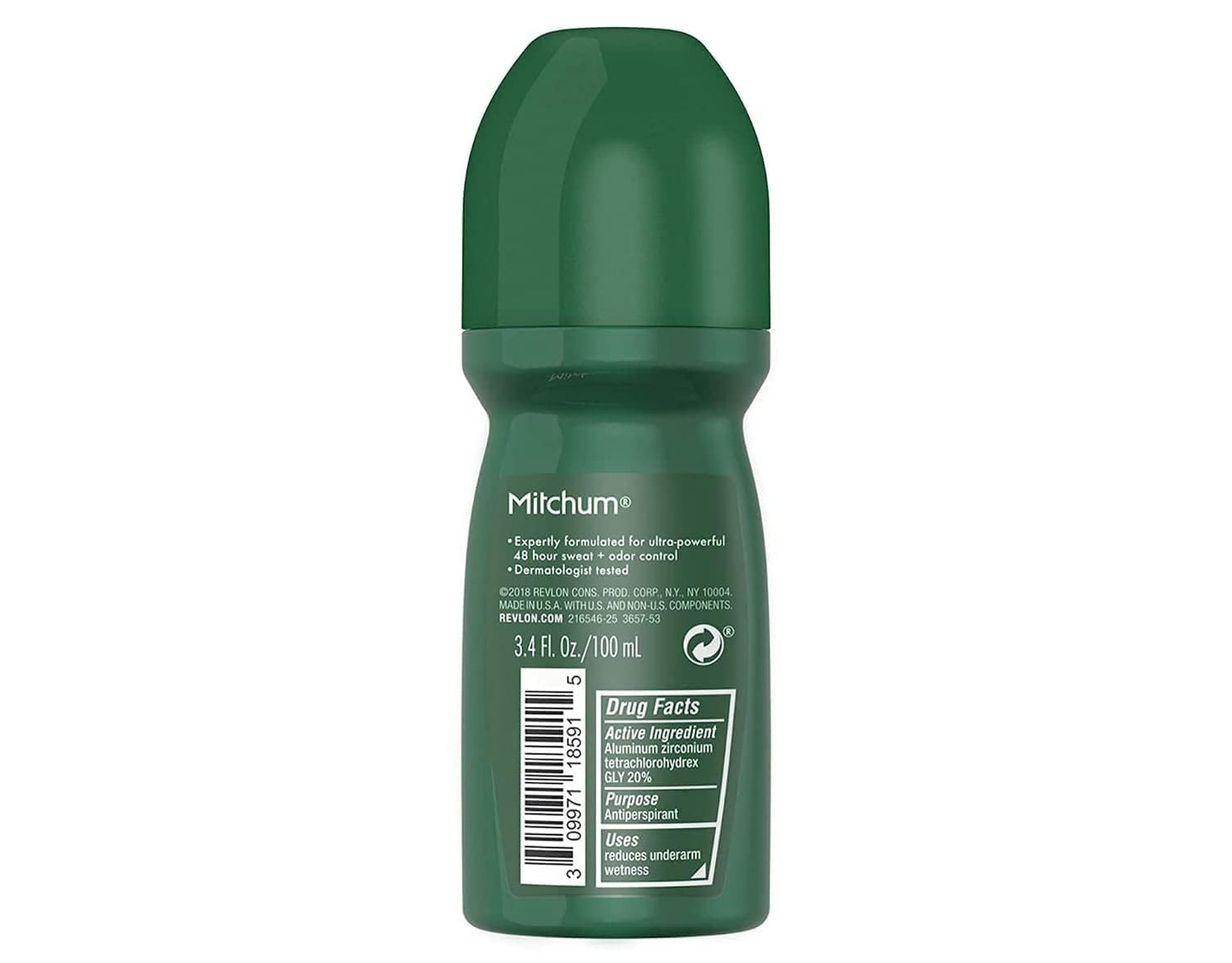 Mitchum Invisible Anti-Perspirant & Deodorant Roll-On, Unscented 3.4 oz (Pack of 4)