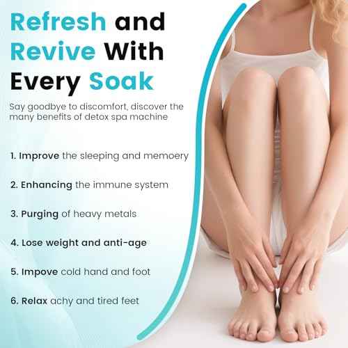 Foot Detox Machine, Portable Ionic Foot Bath Detox Machine, Ion Foot Spa Cleanser for Home Travelling USE with 10 Liners