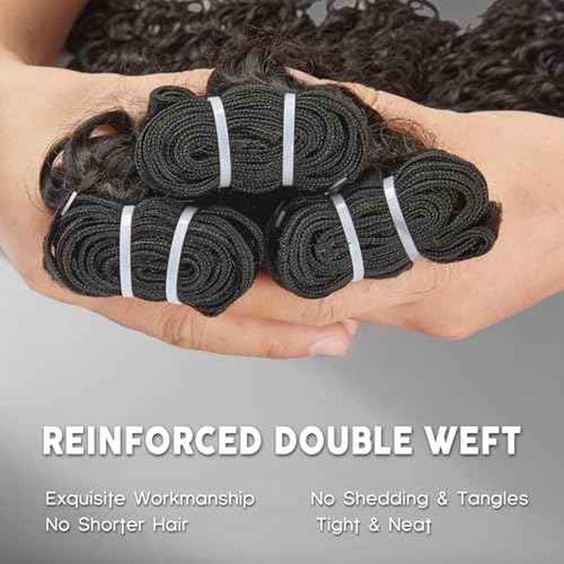 WEQUEEN Deep Wave Human Hair Bundles 20 22 24 Inch 100% 16A Brazilian Hair Long Lasting Deep Wave Bundles for Women