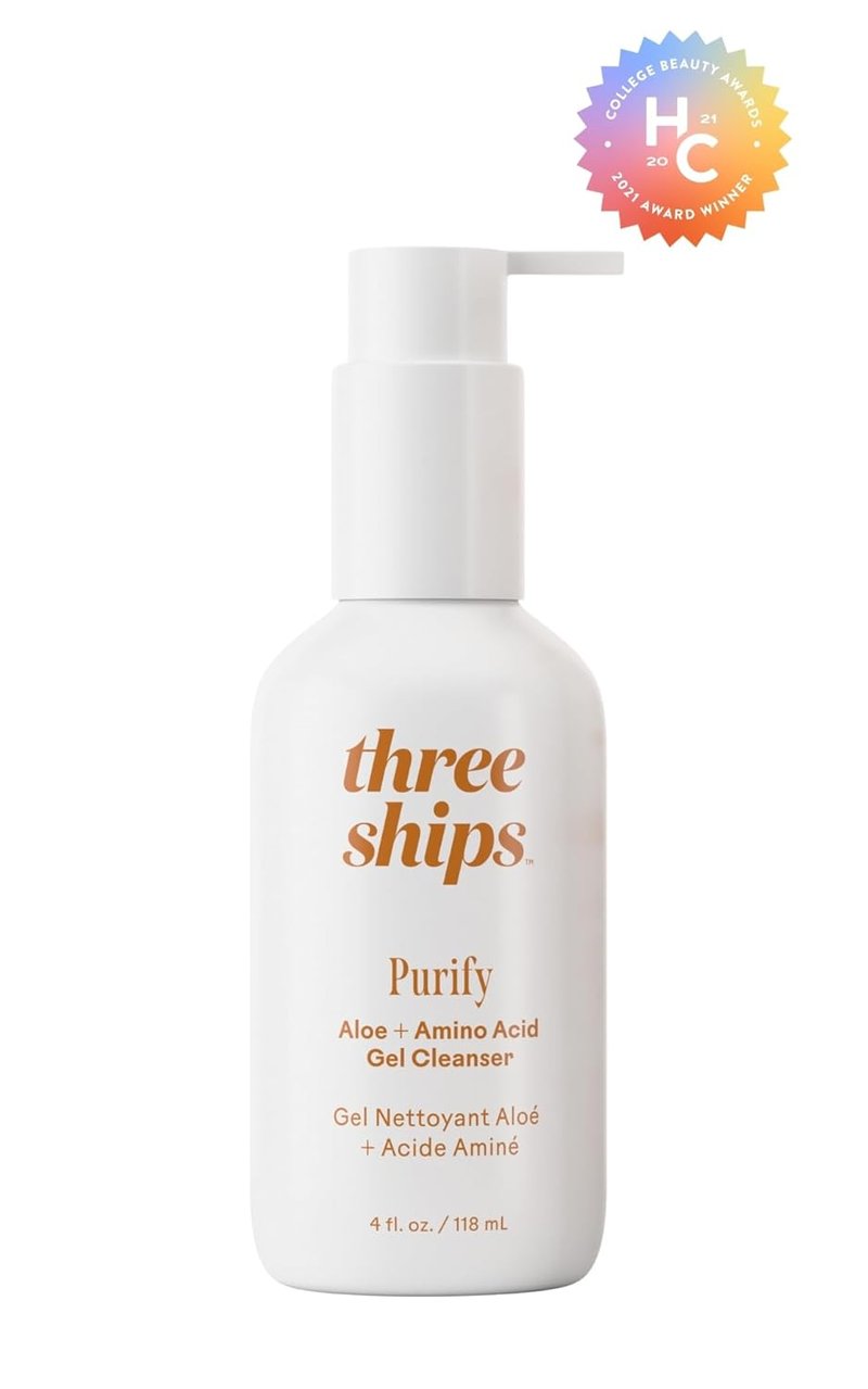 Three Ships Purify Aloe Gel Cleanser - Moisturizing & Gentle for Sensitive Skin | 4 fl oz | Vegan & Cruelty-Free