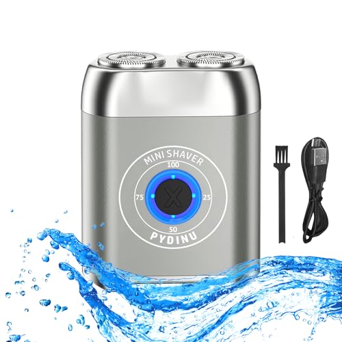 Mini Electric Shaver, 2025 New Upgrade Pocket Dual-Head Electric Shaver, Travel Portable Beard Trimmer for Men, Waterproof Mini Razor, USB C Rechargeable (Silver)