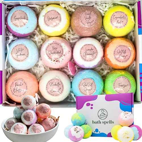 Luxury Bath Bomb Gift Set, Organic Bath Bombs for Women Relaxing, Moisturizing Shea Butter & Pure Essential Oils Bubble Bath, Bathbombs for Men, Gifts for Her