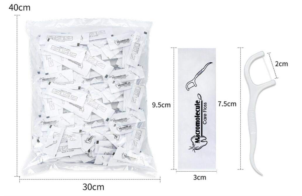 Ai-Fun Each Individually Wrapped Teeth Cleaning Macromolecule Care Floss Travel Hotel Restaurant Dental Floss (500)