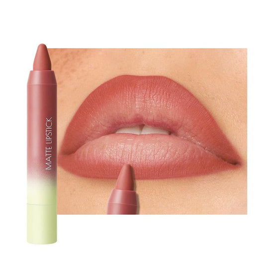 Matte Lipstick Crayon - High-Pigment Lip Liner Pencil | Waterproof, Smudge-Proof, Velvet Texture, Fits All Tones