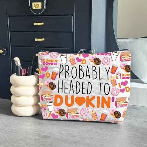 WCGXKO Probably Headed Makeup Bag Donut Lover Gift Coffee Refreshment Merch (Coffee Bag)