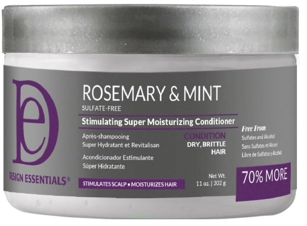 Design Essentials Rosemary & Mint Stimulating Super Moisturizing Conditioner for Dry, Thick, or Brittle Hair; Sulfate-Free, Stimulates Scalp, Moisturizes Hair