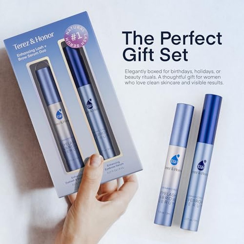 Enhancing Lash & Brow Serum Duo ? Eyelash and Eyebrow Growth Serum Set for Fuller, Longer-Looking Lashes & Brows ? Made in Korea, Clean & Effective Formula, Gift-Ready Packaging