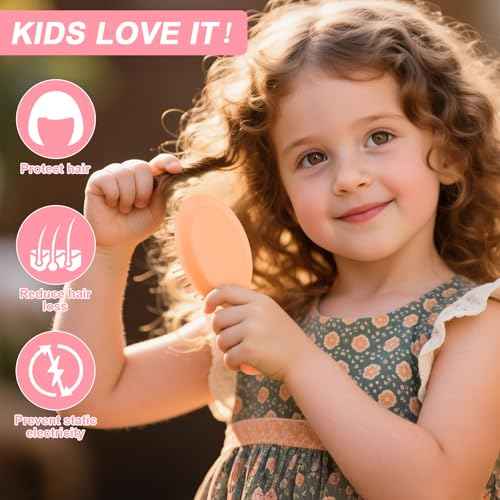 HOFASON 28 Piece Bulk Mini Wet Hair Brush, Women Bridesmaid Gift Toddler Girls Women Small Travel Detangling Brushes Set, Teen Girl Party Favors, Stocking Stuffers, 7 Colors