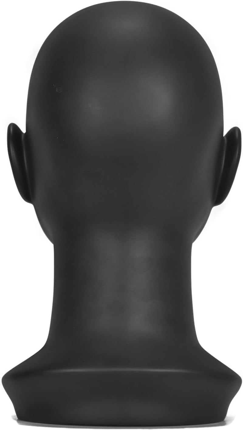 White Female PVC Mannequin Head - Display Model for Hats, Scarves & Wigs | Matte Black Finish