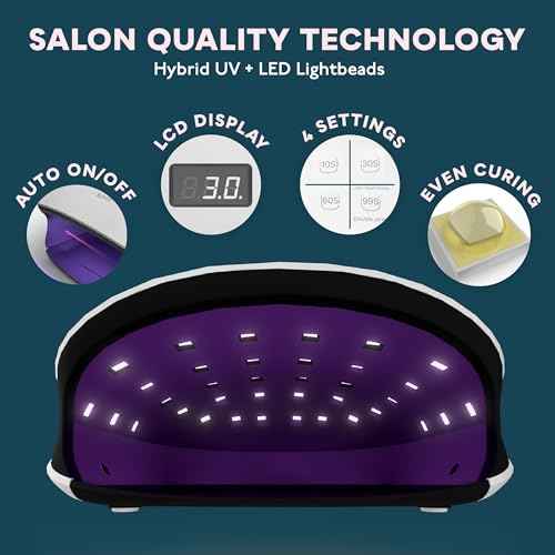 SUNUV UV LED Nail Lamp, UV Light for Nails Compatible with All Gel Polish, 36 LEDs with 4 Timer Settings, LCD Display for Home Salon SUN4 Black