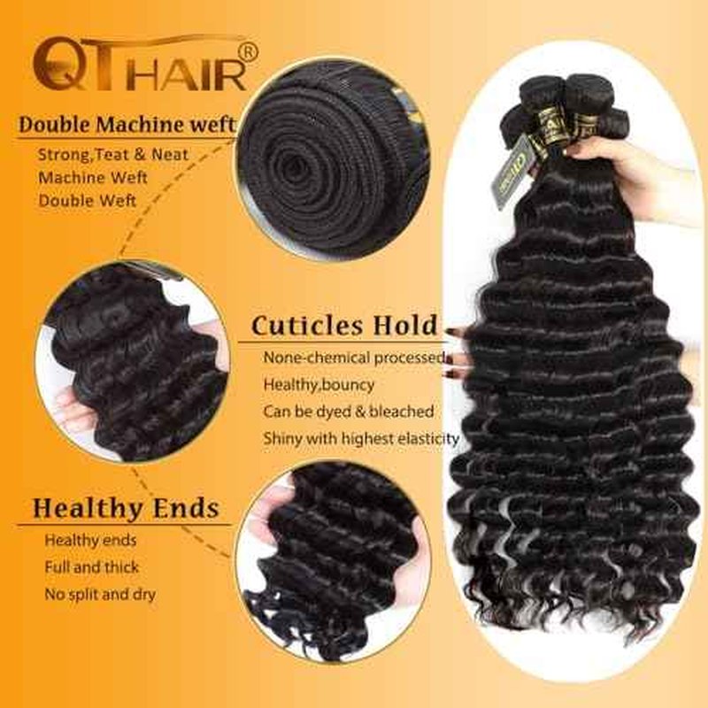 QTHAIR 16A Peruvian Virgin Hair Loose Wave 28 28 inch 200g 100% Unprocessed Loose Deep Wave Peruvian Human Hair Weave 2 Bundles Natural Color Bundles Human Hair